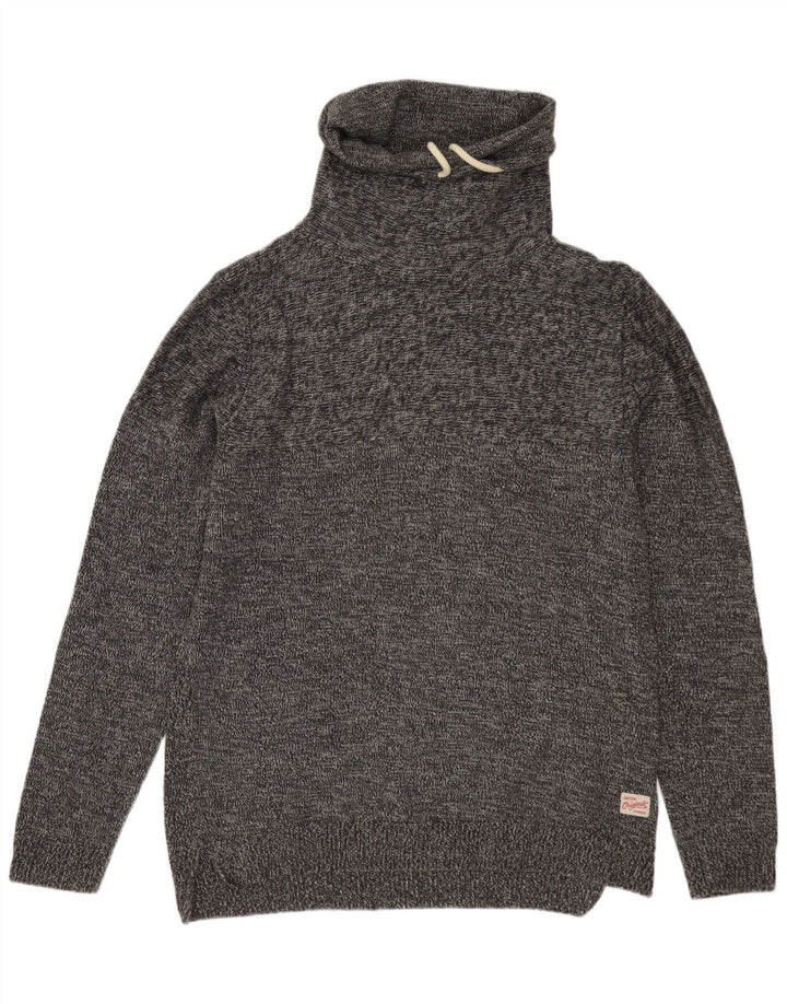Jack & Jones muški pulover s rol izrezom, srednje sivi flekasti pamuk