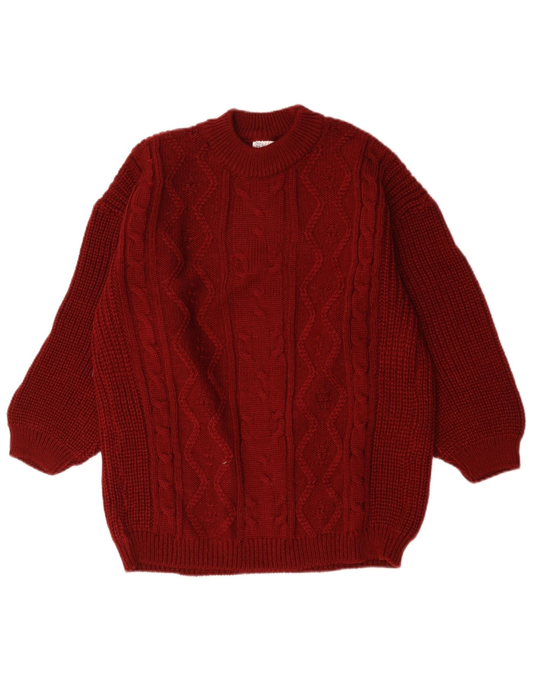 Vintage ženski pulover s okruglim izrezom EU 38/40 srednje kestenjaste boje