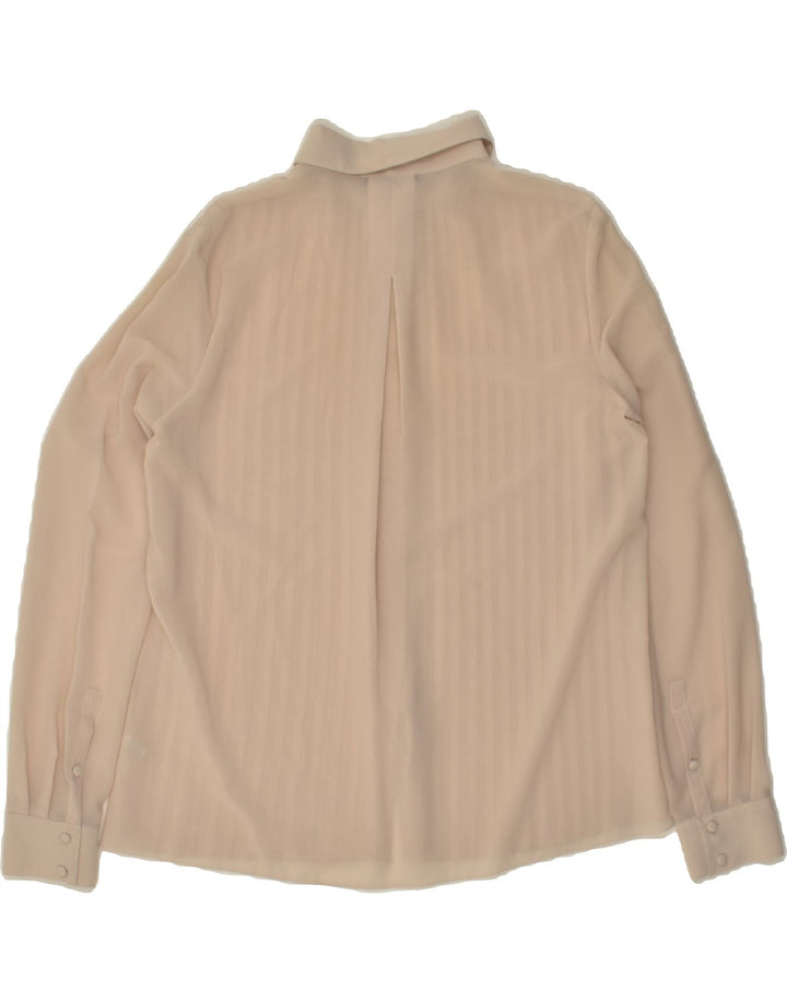 PINKO ženska prevelika prozirna košulja bluza UK 10 Mala bež