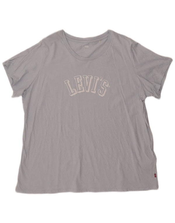 Levi's ženska majica kratkih rukava s grafičkim motivima UK 22 3XL plavi pamuk