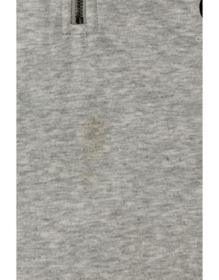 CALVIN KLEIN JEANS Muška majica s izrezom na patentni zatvarač Srednje siva