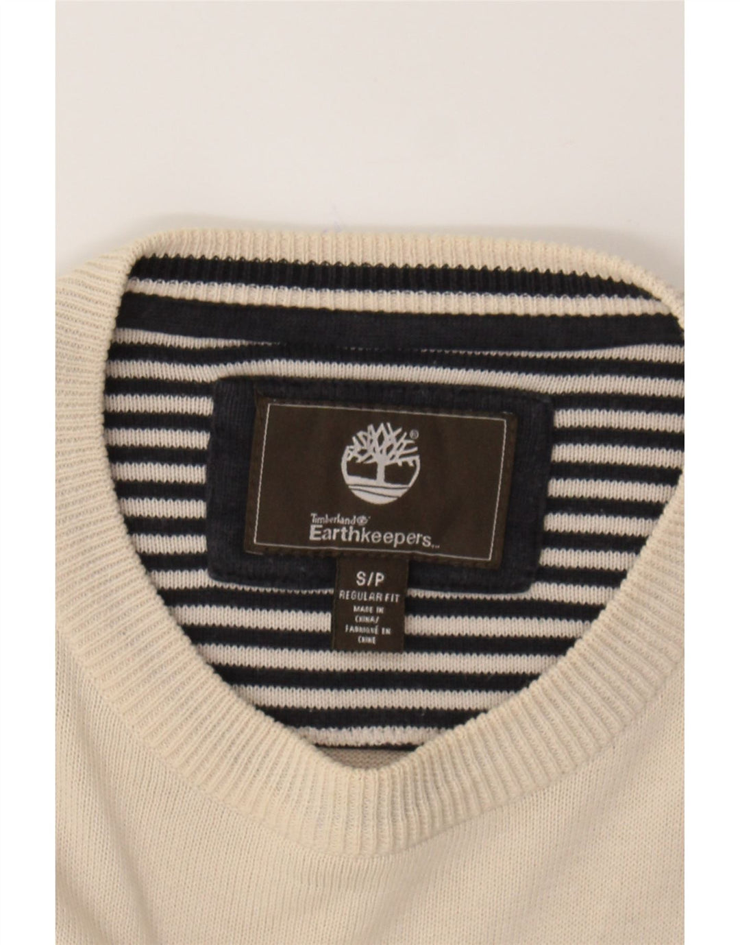 TIMBERLAND Mens Earthkeepers Crew Neck Jumper Sweater Small Beige Vintage Timberland and Second-Hand Timberland from Messina Hembry 