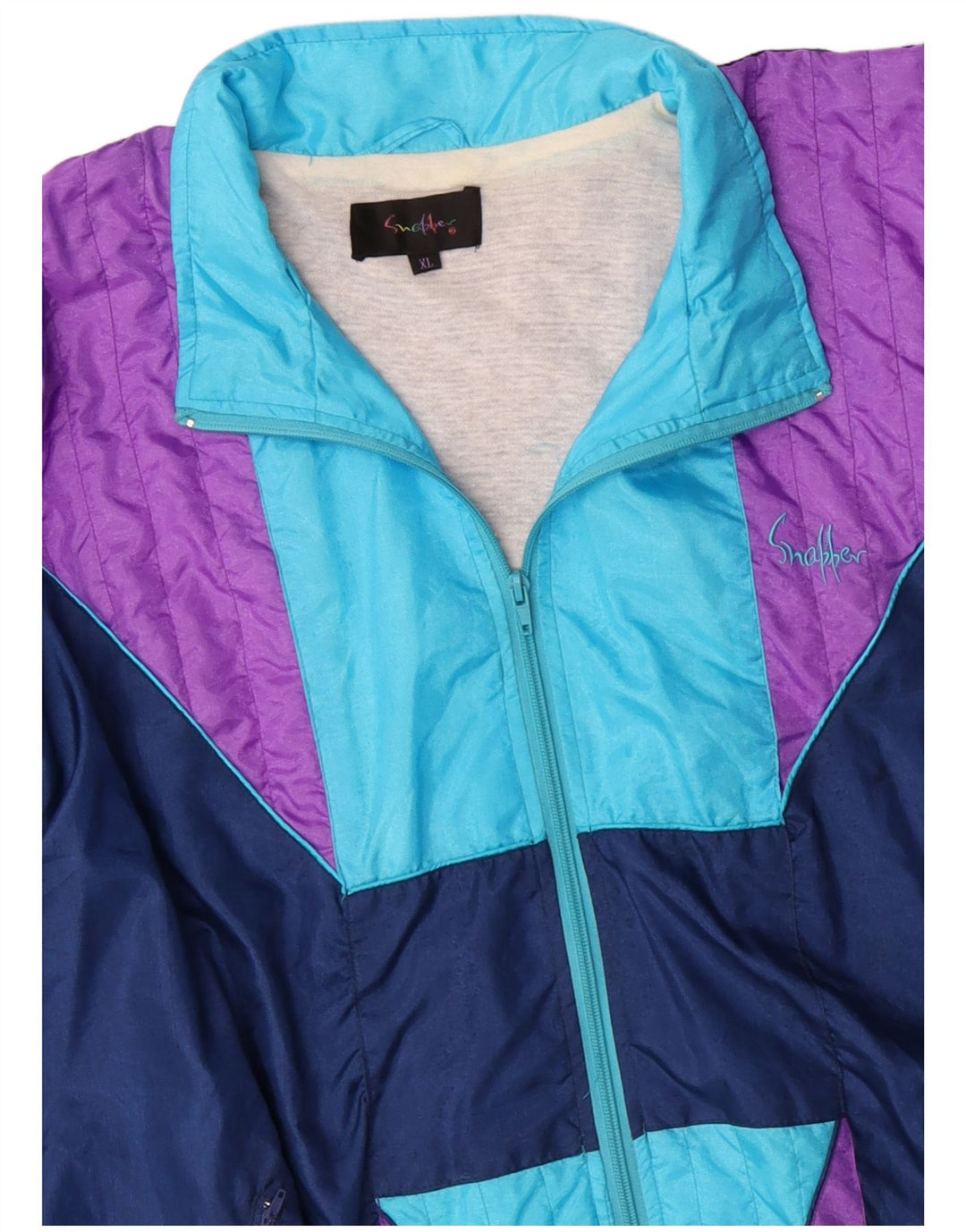 VINTAGE muška trenirka Gornja jakna XL plavi najlon u blokovima boja