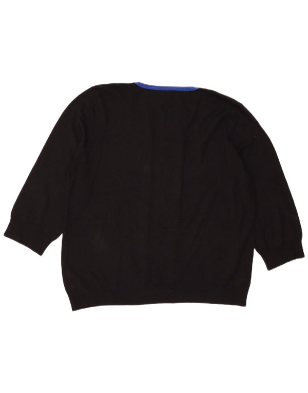 M&Co ženski džemper s 3/4 rukavima s lađastim izrezom UK 20 2XL crni na pruge