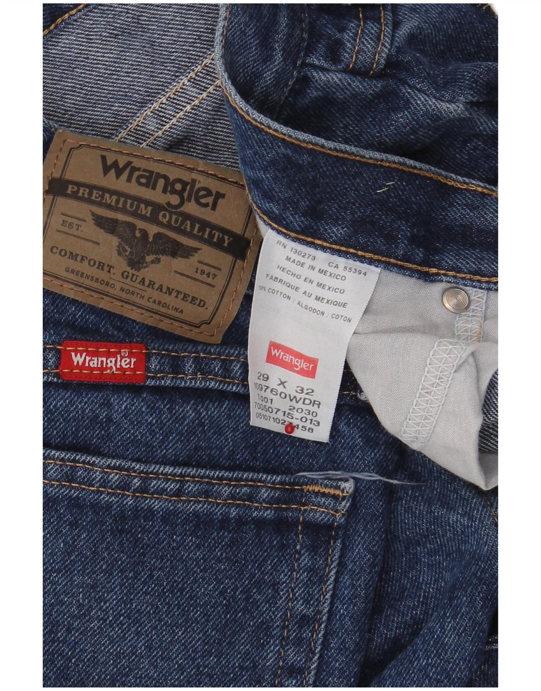 Wrangler muške ravne traperice W29 L32 plavi pamuk