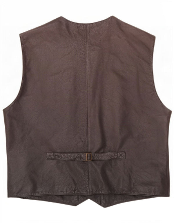 Vintage muški kožni prsluk IT 56 XL crni