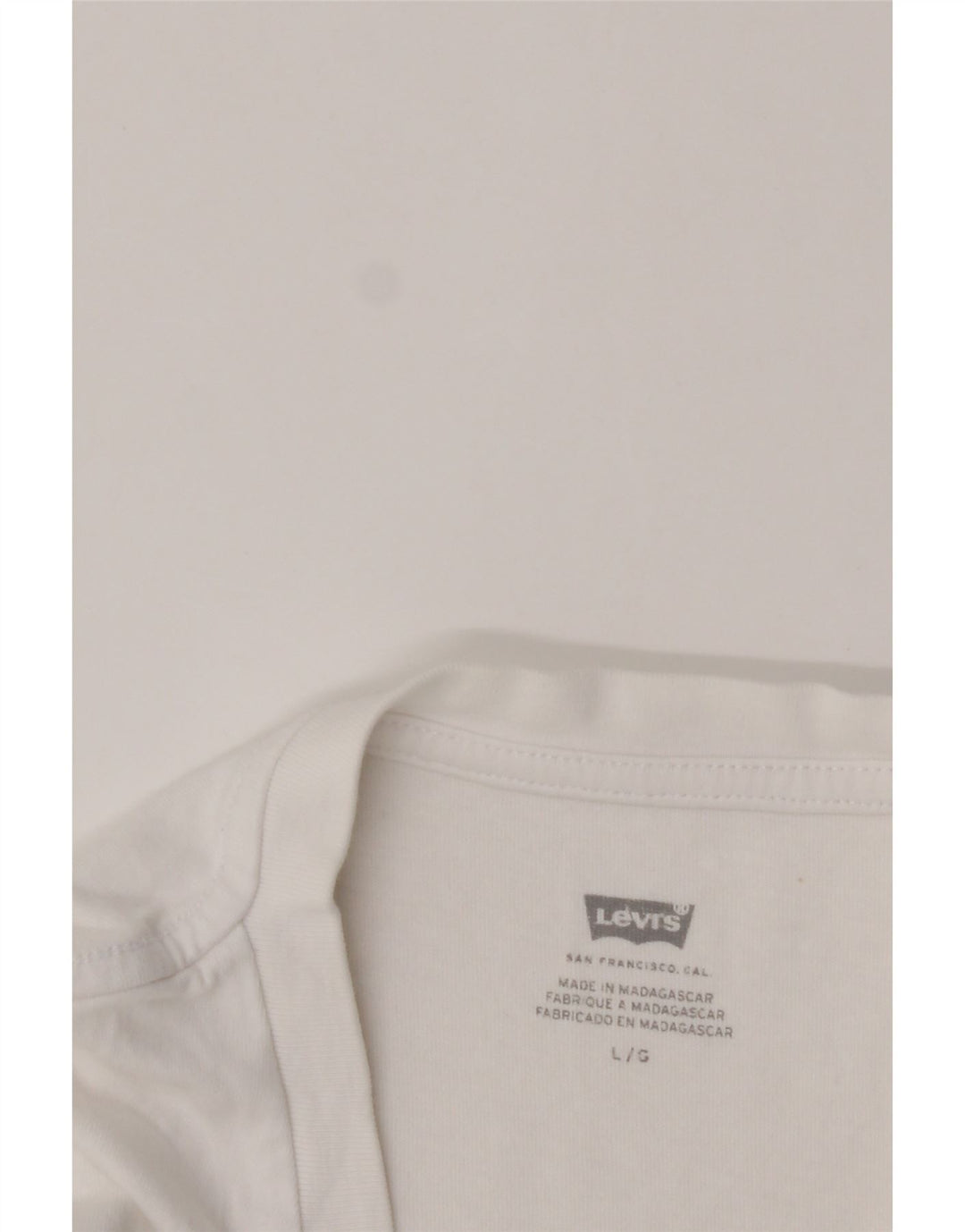 LEVI'S Mens Graphic T-Shirt Top Large White Cotton Vintage Levi's and Second-Hand Levi's from Messina Hembry 
