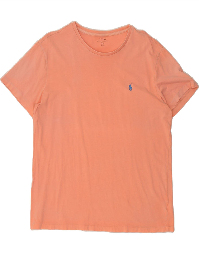 RALPH LAUREN Mens Slim Fit T-Shirt Top Large Orange Cotton Vintage Ralph Lauren and Second-Hand Ralph Lauren from Messina Hembry 