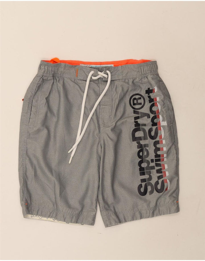 Superdry muške grafičke sportske kratke hlače XL sivi poliester