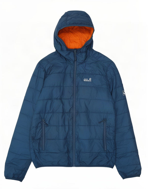 Jack Wolfskin muška podstavljena jakna s kapuljačom UK 40/42 srednje plavi poliester