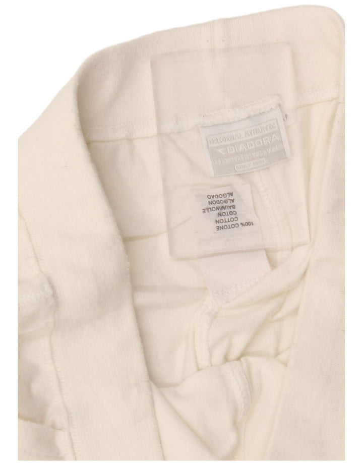 DIADORA Ženske Capri široke trenirke hlače UK 12 Srednje bijele