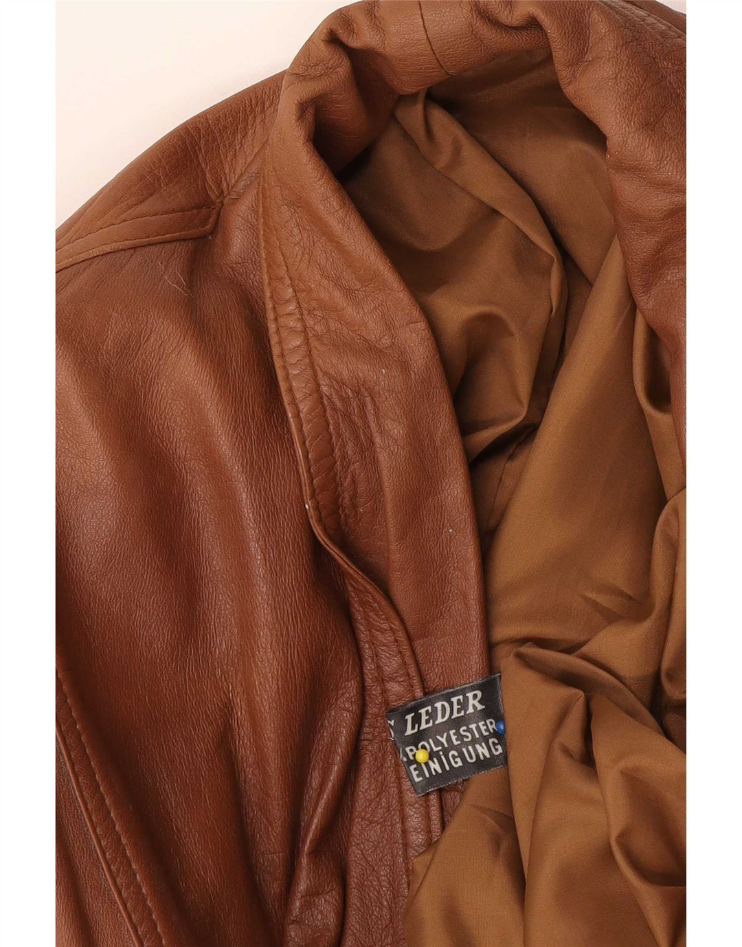 Vintage ženska prevelika kožna jakna UK 18 XL smeđa koža