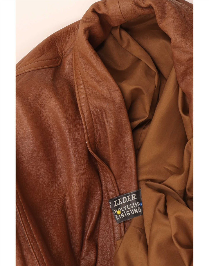 Vintage ženska prevelika kožna jakna UK 18 XL smeđa koža
