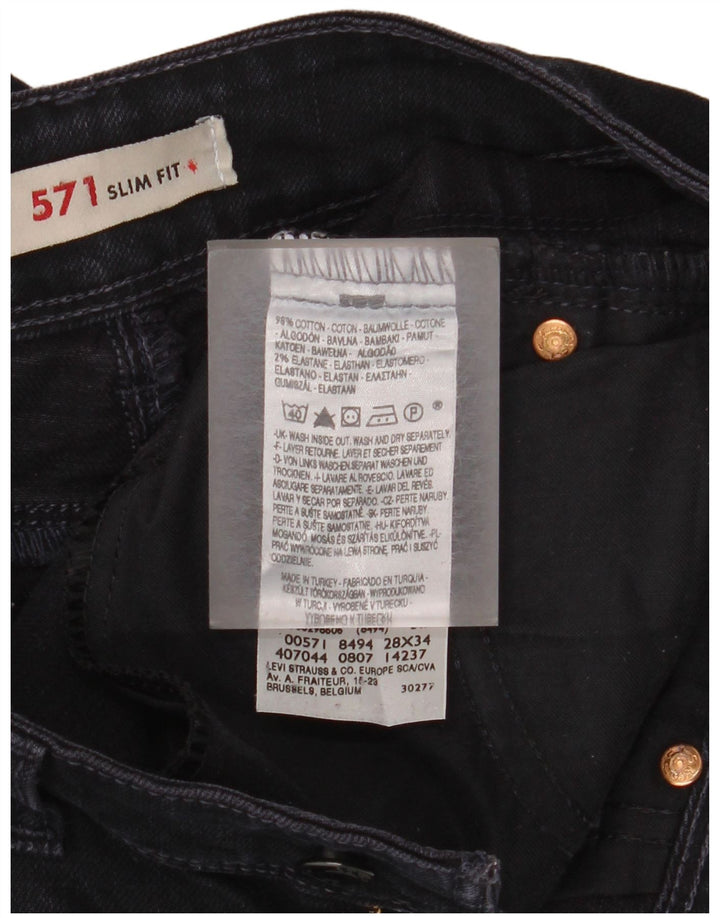 LEVI'S Ženske 571 uske traperice W28 L29 tamnoplavi pamuk