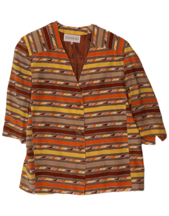 Vintage ženski sako s 4 gumba IT 48 XL na višebojne pruge