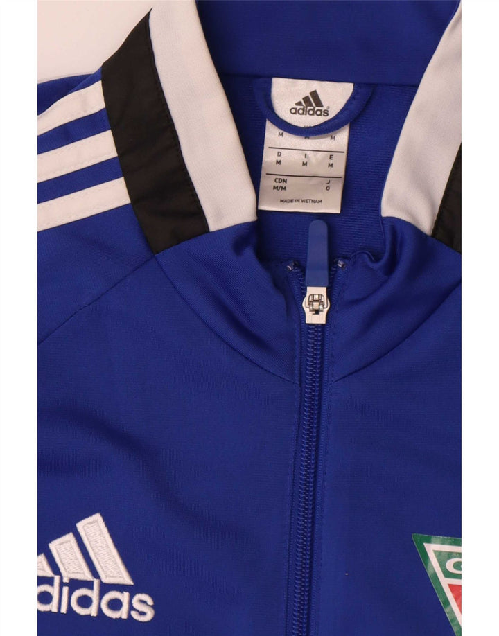 Adidas muška grafička trenirka, gornja jakna, poliester srednje plave boje