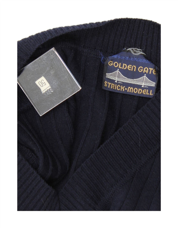 GOLDEN GATE Mens Vest Tank Top IT 50 Medium Navy Blue Acrylic Vintage Golden Gate and Second-Hand Golden Gate from Messina Hembry 
