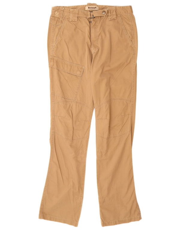 Belstaff Mens Straight Cargo Trousers IT 48 Medium W32 L35 Beige Cotton