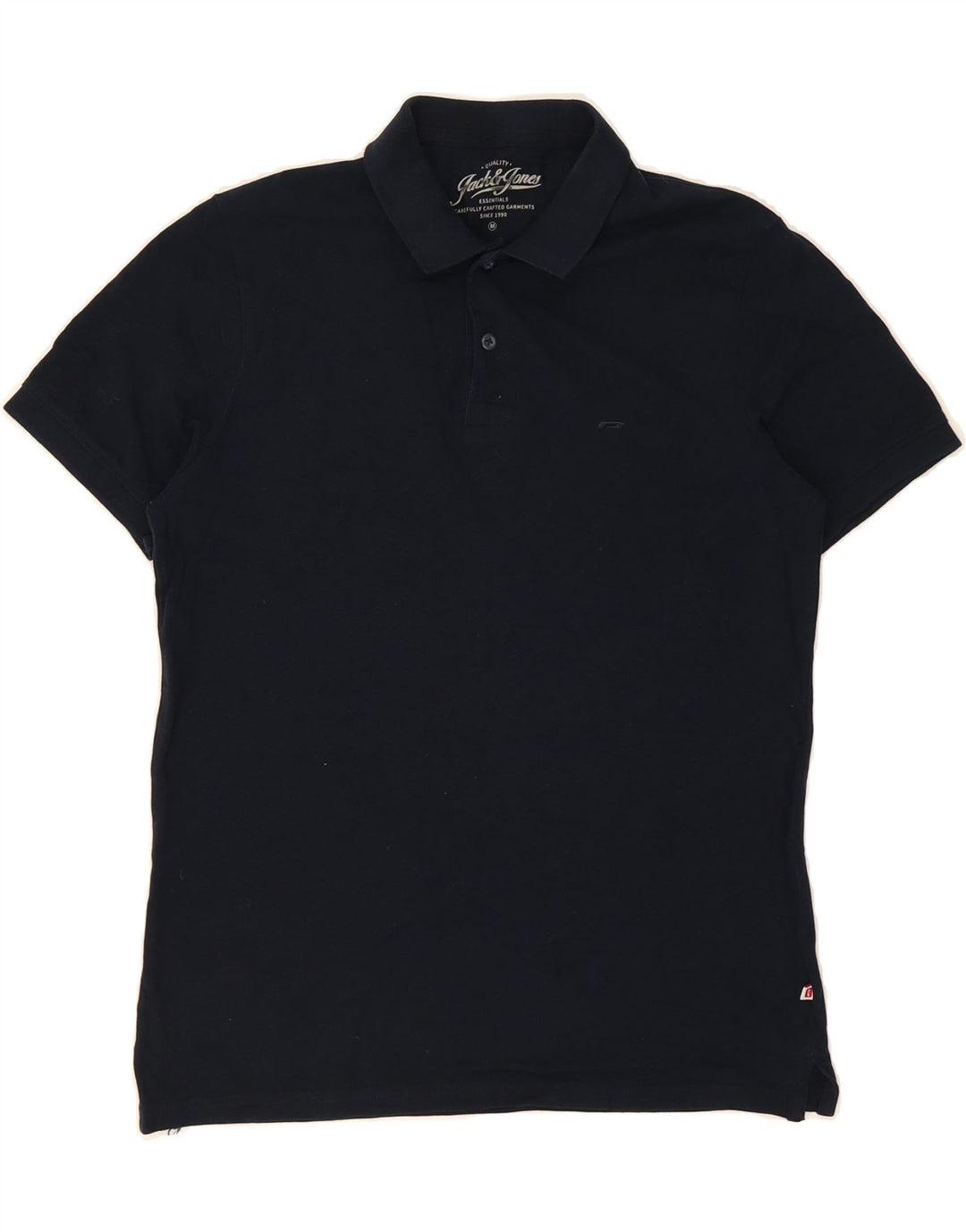 JACK & JONES Mens Polo Shirt Medium Navy Blue Cotton Vintage Jack & Jones and Second-Hand Jack & Jones from Messina Hembry 