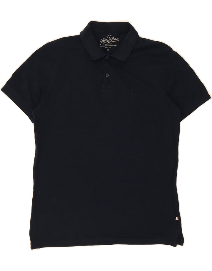 JACK & JONES Mens Polo Shirt Medium Navy Blue Cotton Vintage Jack & Jones and Second-Hand Jack & Jones from Messina Hembry 