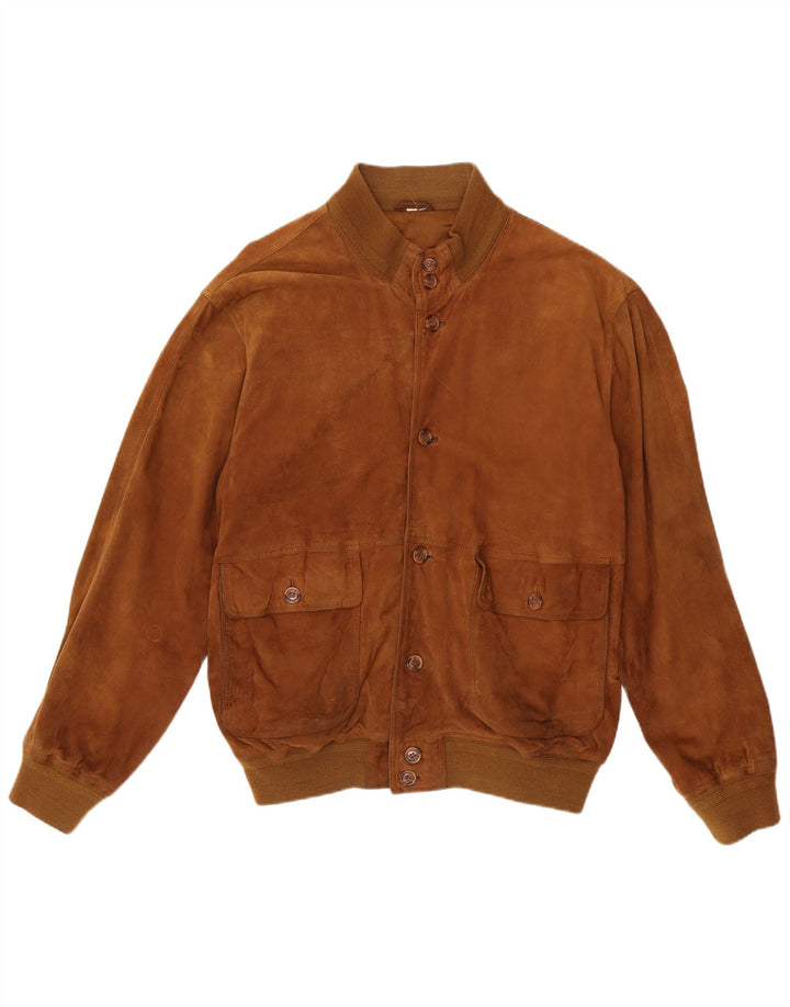 Vintage muška bomber jakna od brušene kože IT 55 2XL smeđa koža