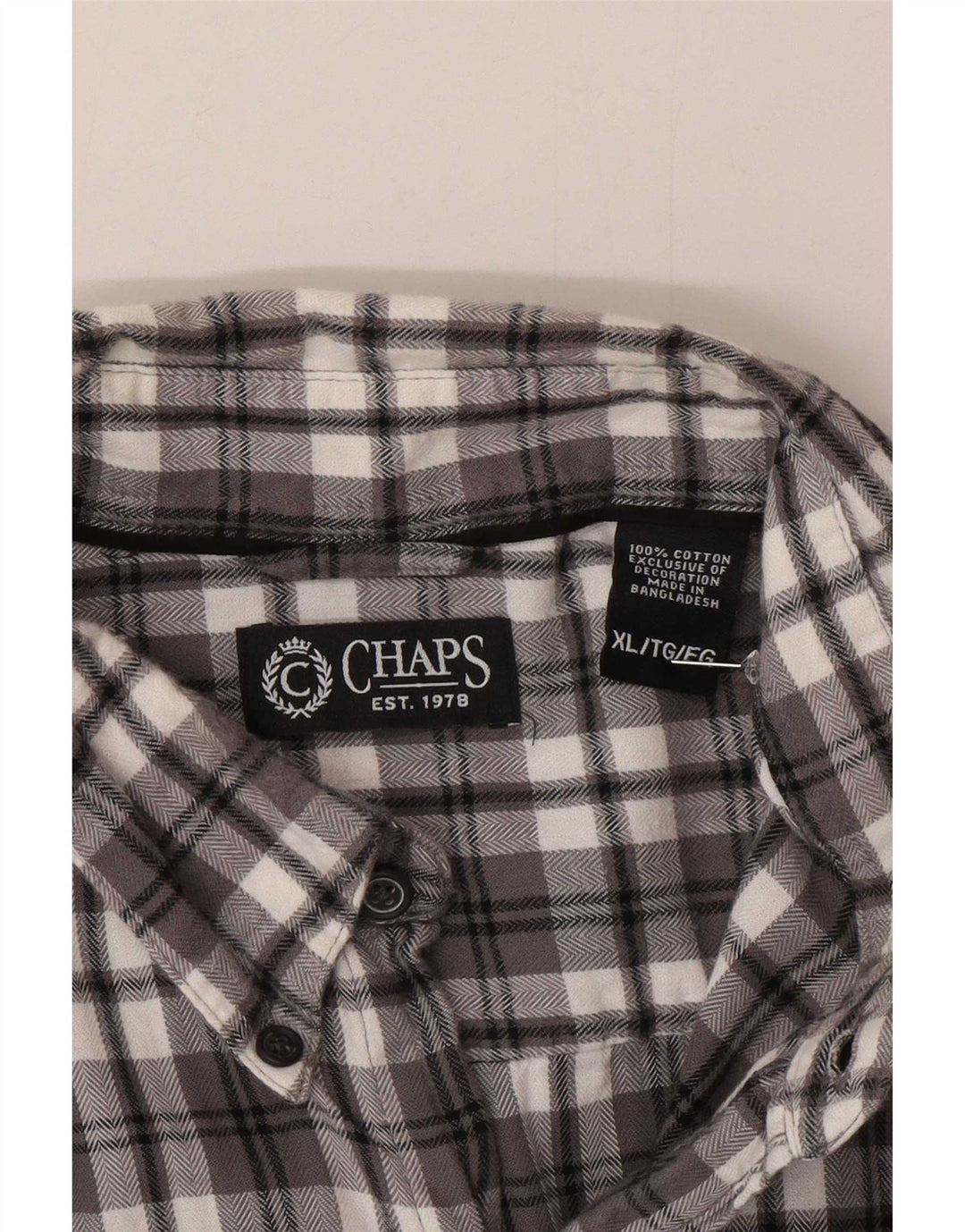 Chaps Muška flanelska košulja XL sivi karirani pamuk
