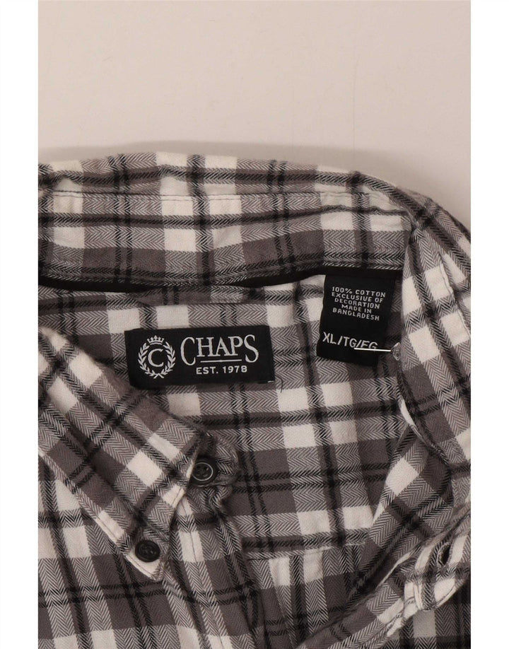 Chaps Muška flanelska košulja XL sivi karirani pamuk