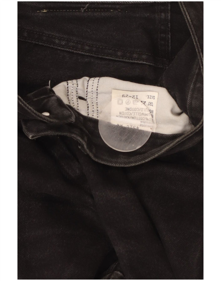 LEE Ženske sužene traperice visokog struka US 12 Large W29 L29 crni pamuk