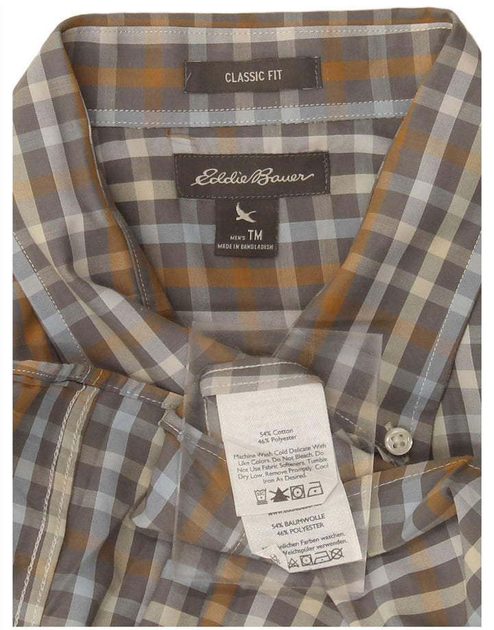 EDDIE BAUER Muška klasična košulja srednje sivog kariranog pamuka