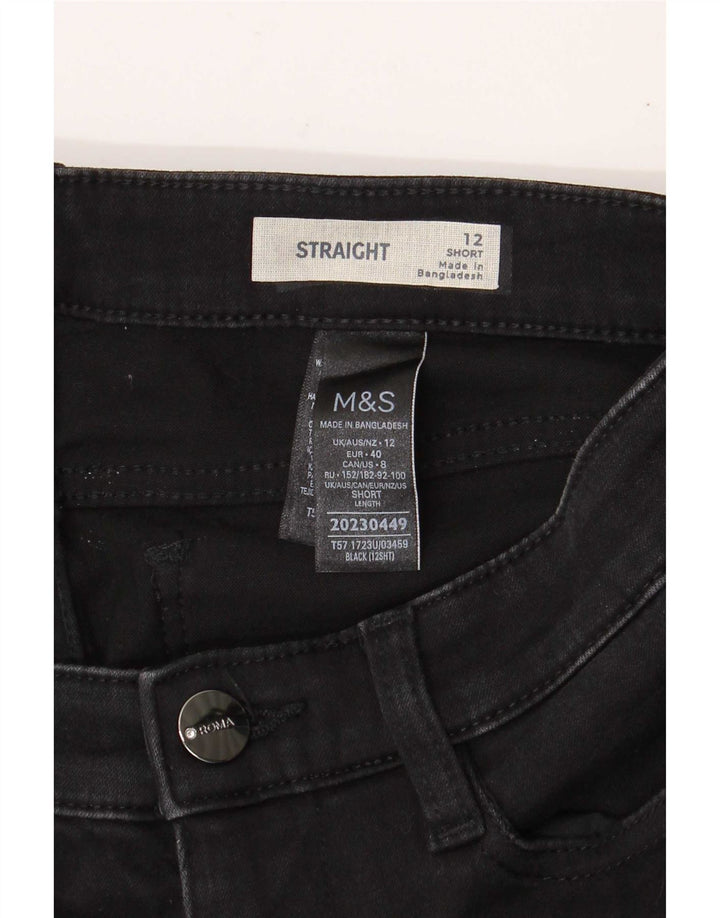 Marks & Spencer ženske kratke ravne traperice UK 12 srednje W28 L29 crne