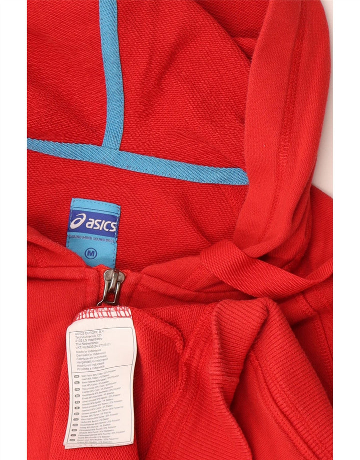 Asics muški pulover s kapuljačom na patentni zatvarač, srednji crveni pamuk