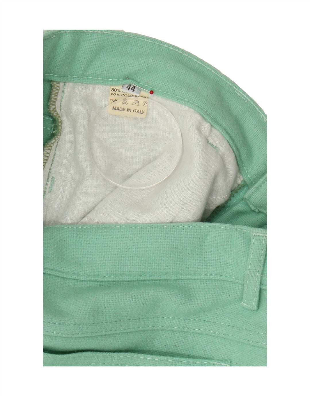 PULLOVERIA Womens Tapered Casual Trousers IT 44 Medium W28 L30 Green Wool Vintage Pulloveria and Second-Hand Pulloveria from Messina Hembry 