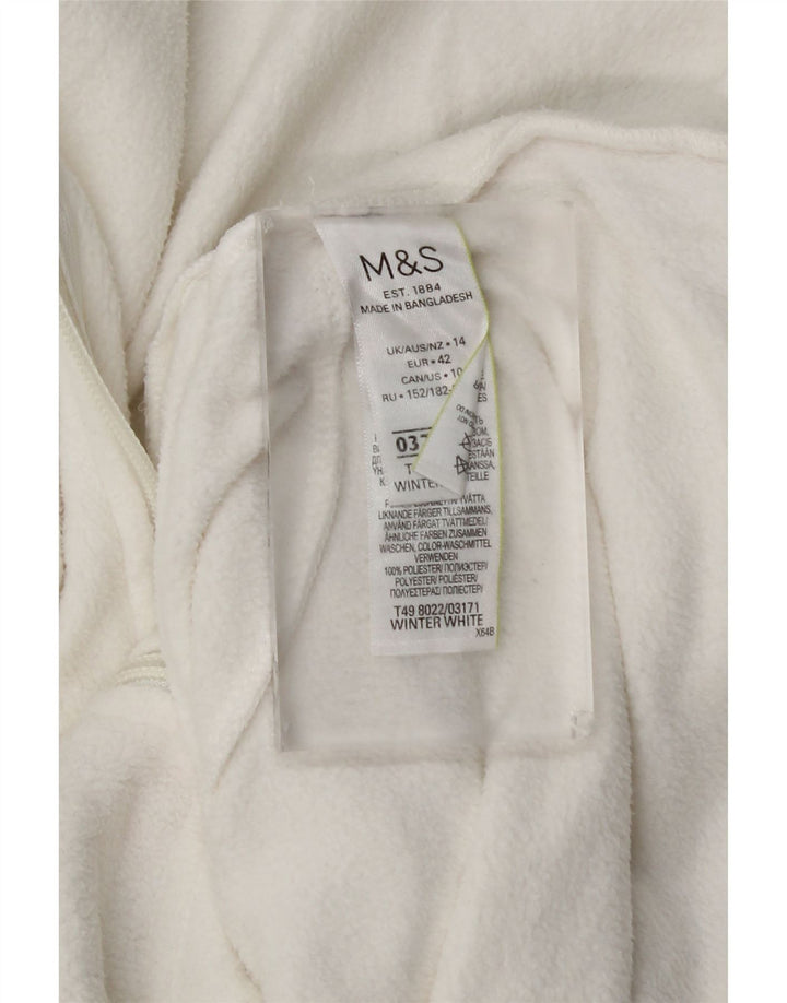 Marks & Spencer ženska jakna od flisa UK 14 veliki bijeli poliester