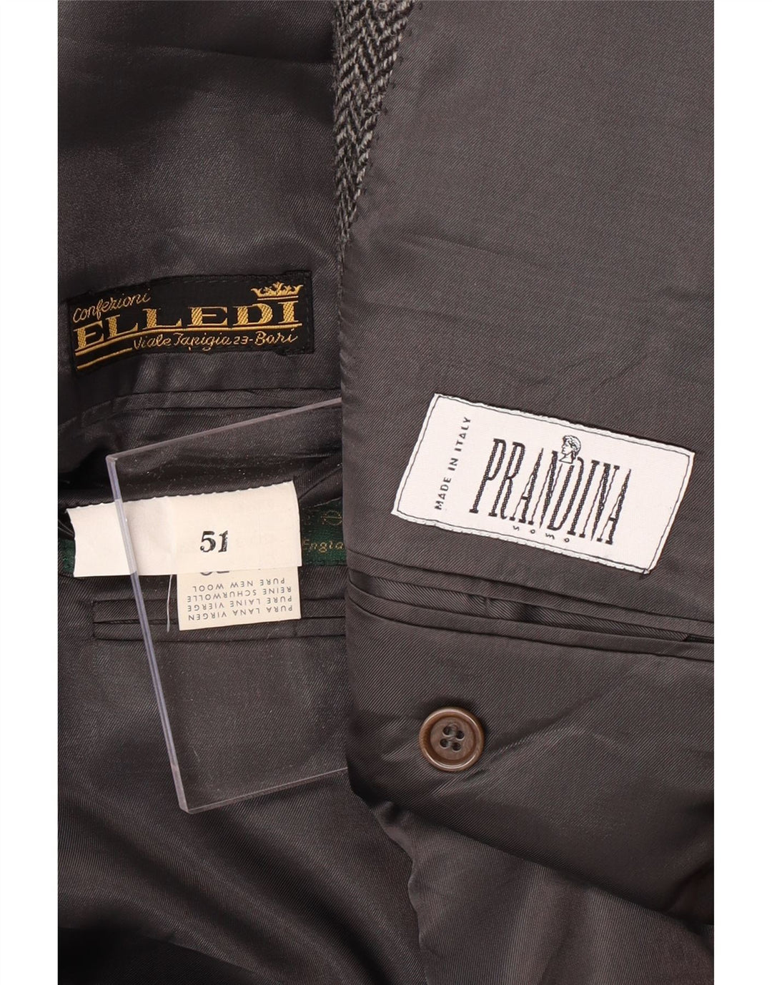 PRANDINA Muška jakna sa 3 gumba IT 51 Velika siva riblja kost