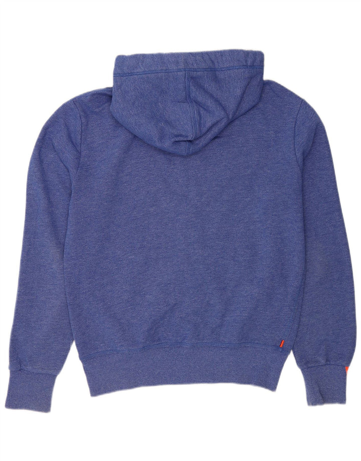Superdry muški pulover s kapuljačom na patentni zatvarač srednje plavi pamuk