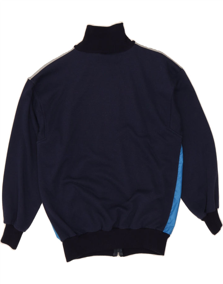 VINTAGE Mens Tracksuit Top Jacket IT 48 Medium Navy Blue Colourblock Vintage Vintage and Second-Hand Vintage from Messina Hembry 