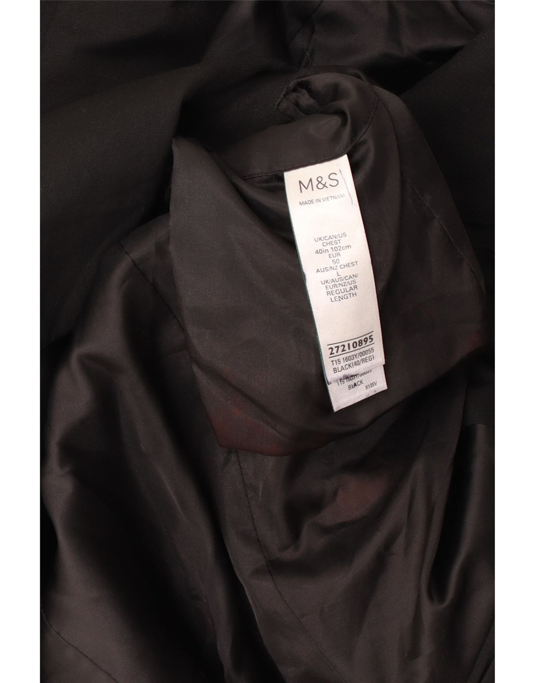 MARKS & SPENCER Muška jakna sa 2 gumba UK 40 srednje crni poliester
