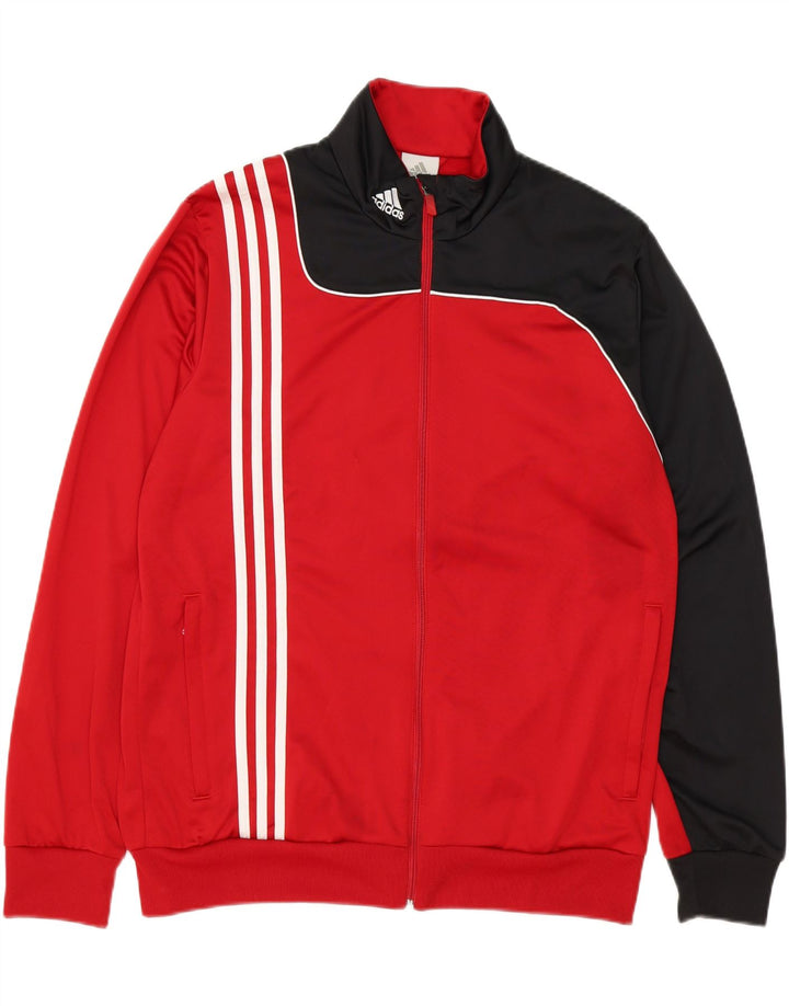ADIDAS Mens Tracksuit Top Jacket UK 44/46 Large Red Colourblock Polyester Vintage Adidas and Second-Hand Adidas from Messina Hembry 