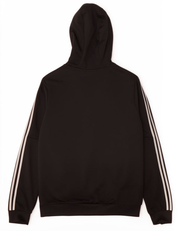 Adidas pulover s kapuljačom s patentnim zatvaračem za dječake 11-12 godina, crni poliester