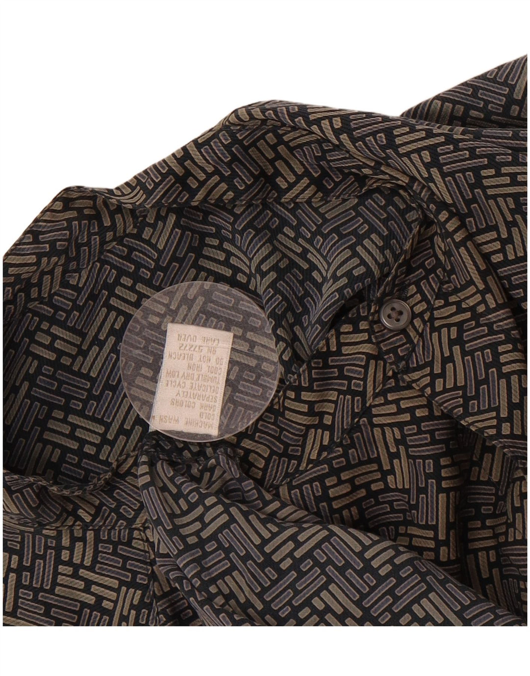 VINTAGE Mens Shirt XL Grey Geometric