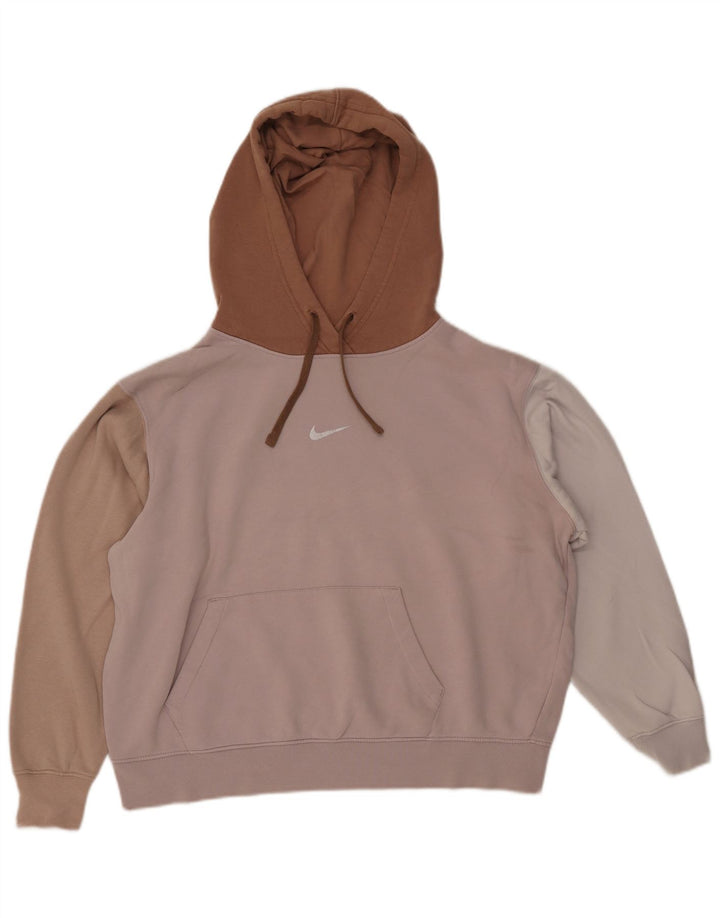 NIKE Ženska skraćena velika majica s kapuljačom UK 14 srednje ružičaste boje