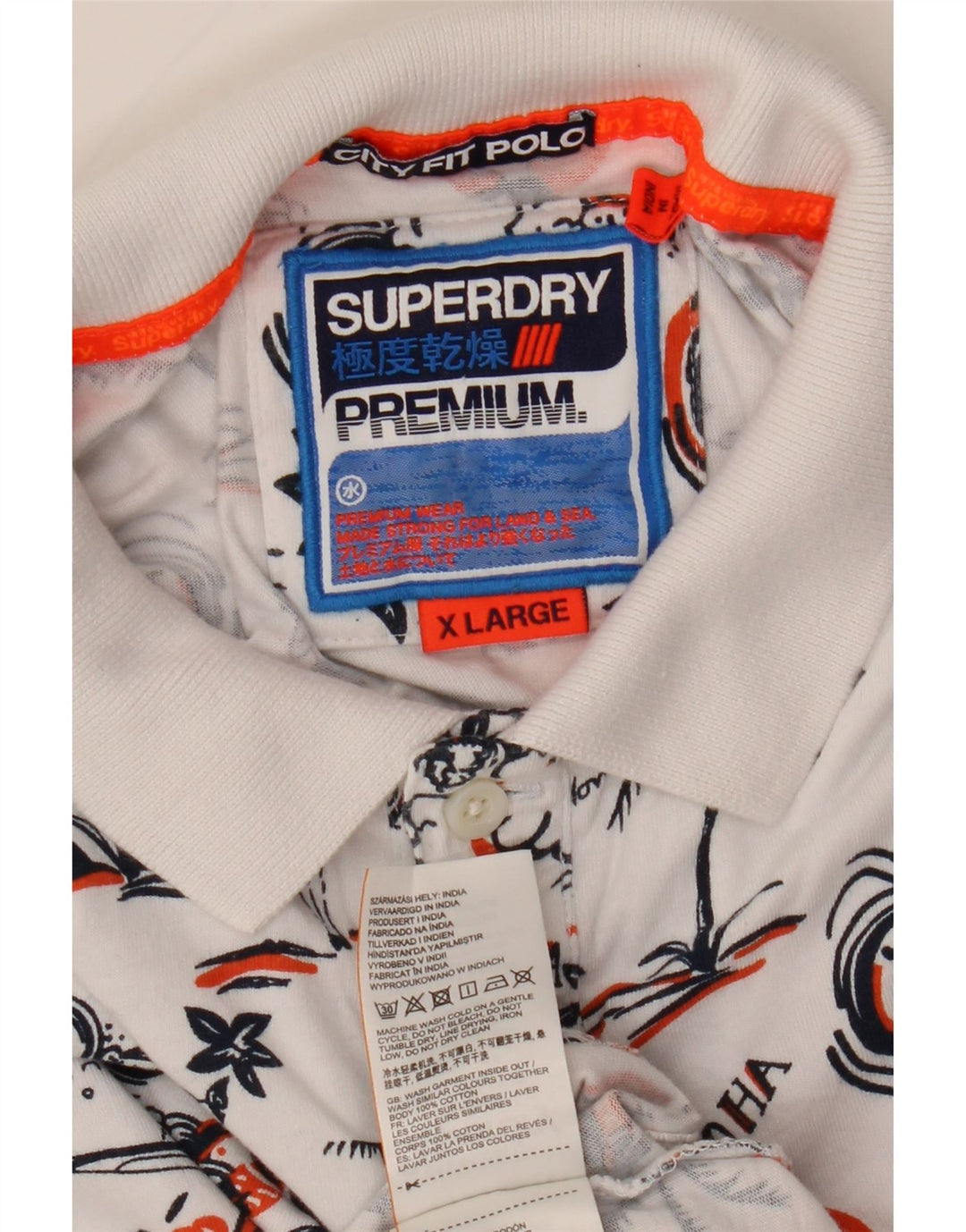 Superdry muška havajska polo majica XL bijeli pamuk
