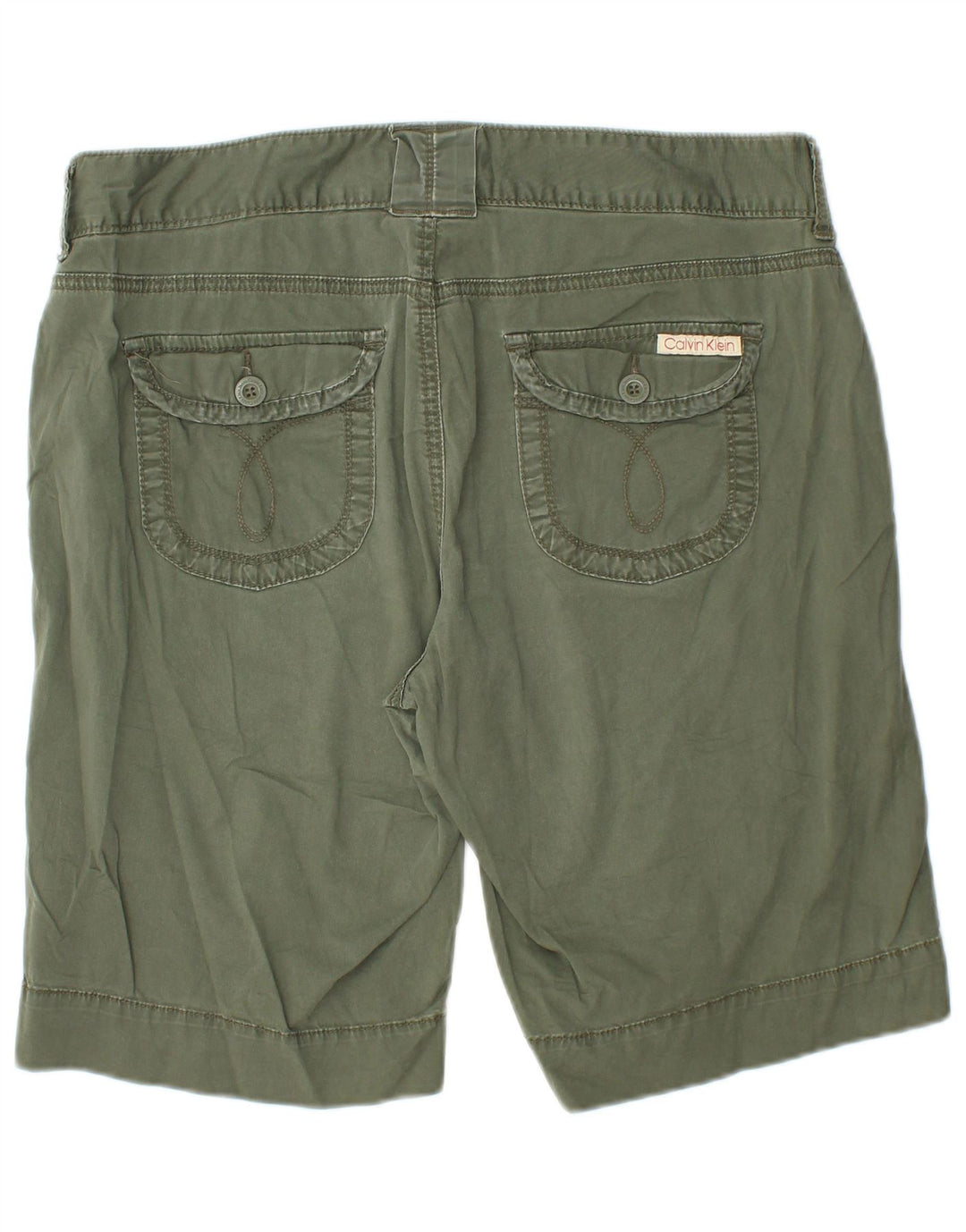 CALVIN KLEIN Ženske ležerne kratke hlače US 14 XL W34 kaki pamuk