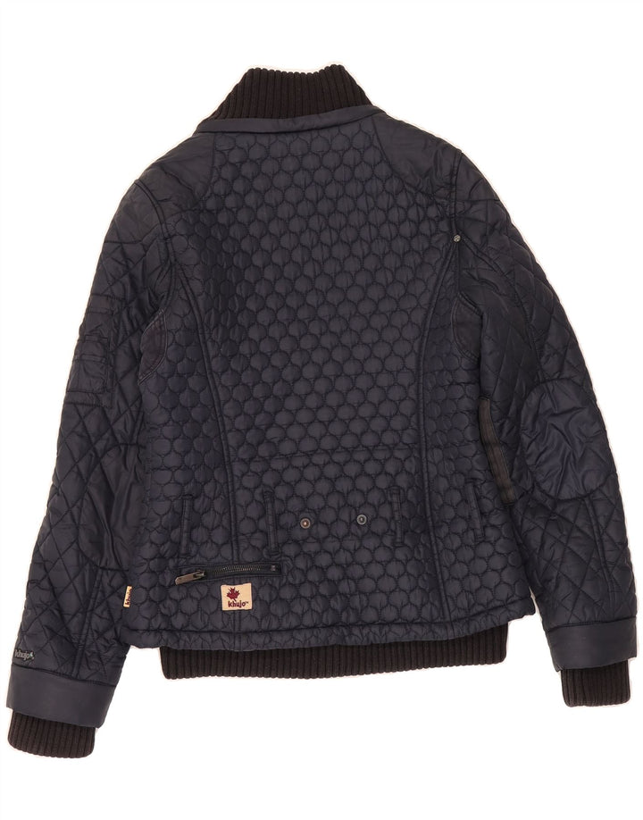 KHUJO Womens Quilted Jacket UK 14 Medium Navy Blue Polyamide Vintage KHUJO and Second-Hand KHUJO from Messina Hembry 