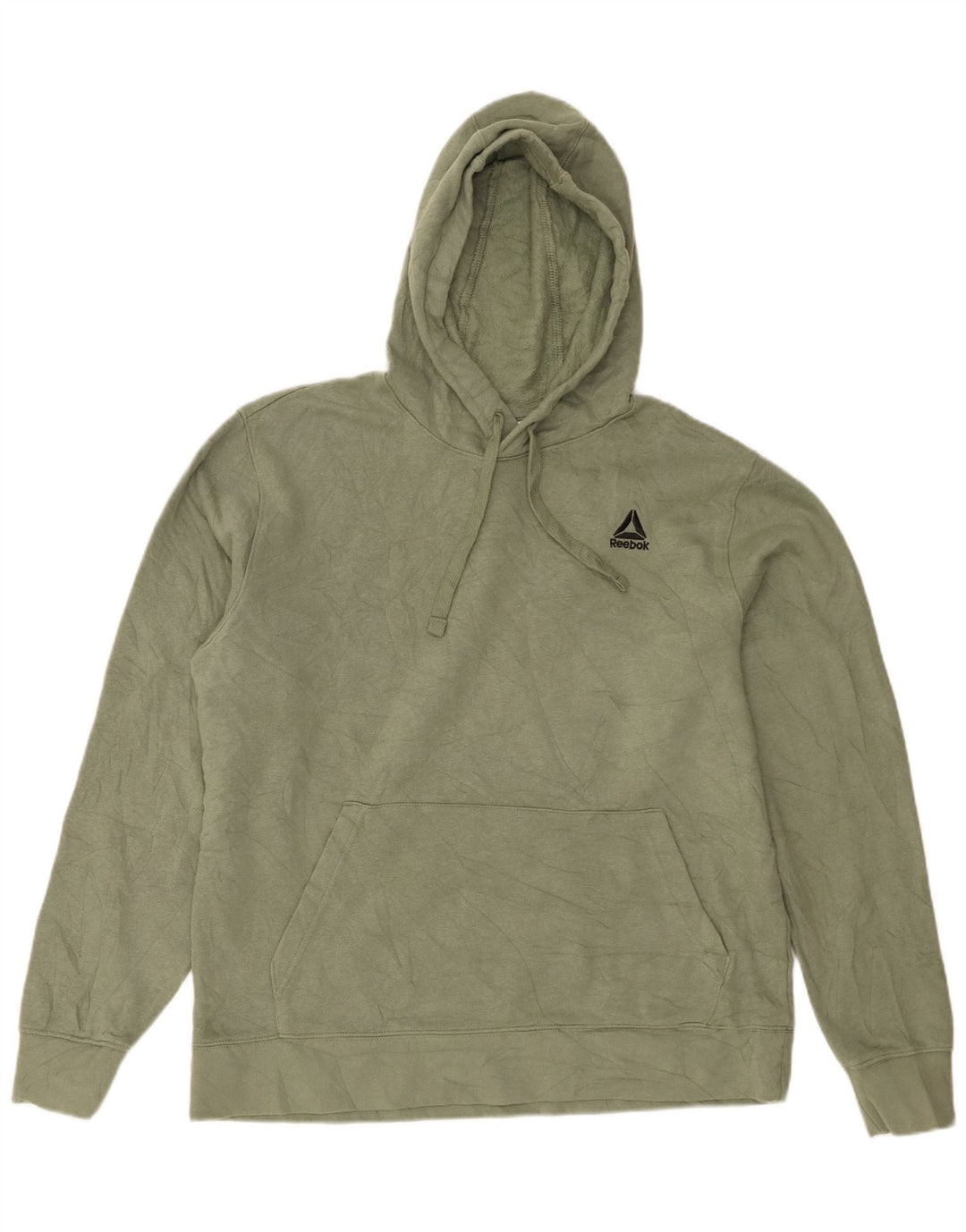 Reebok muška majica s kapuljačom Srednje zeleni pamuk