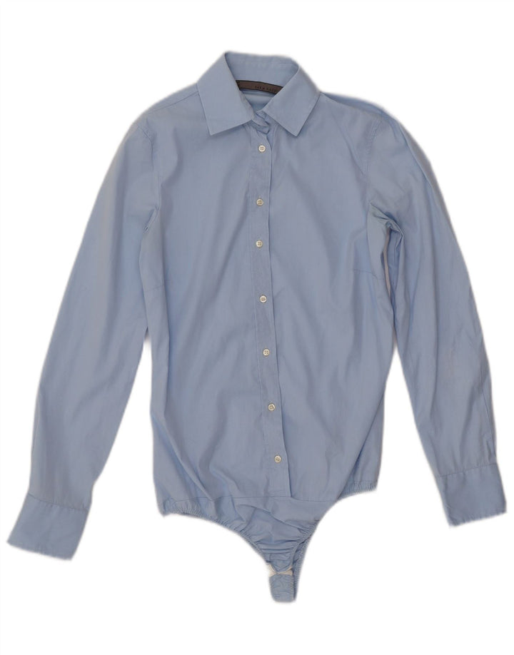 ZARA ženski bodi dugih rukava UK 6 XS plavi pamuk