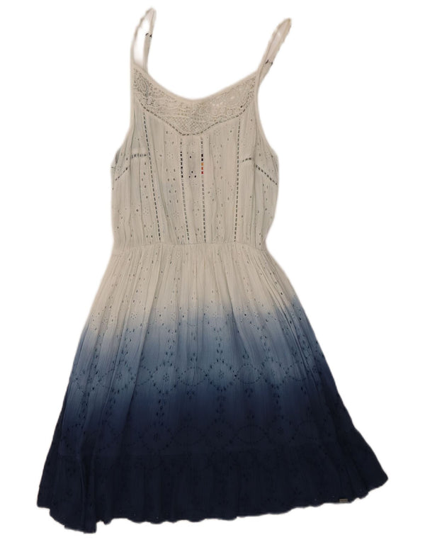 Superdry Womens Sundress UK 10 Small White Colourblock Viscose
