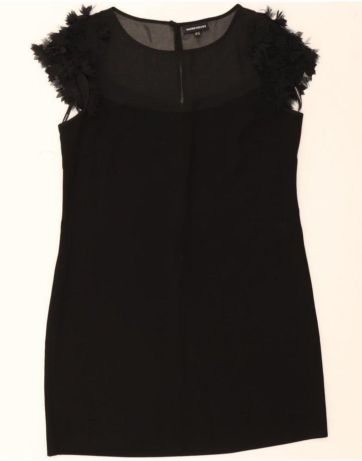 WAREHOUSE Womens Sheath Dress UK 12 Medium Black Polyester Vintage Warehouse and Second-Hand Warehouse from Messina Hembry 