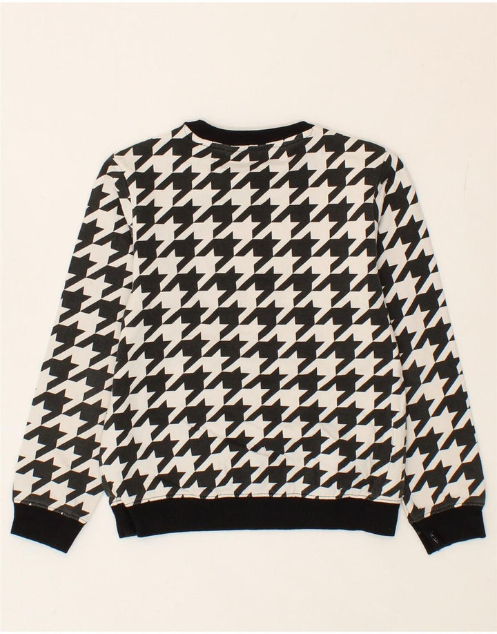 GUESS Boys Graphic Sweatshirt Jumper 7-8 Years Black Houndstooth Cotton Vintage Guess and Second-Hand Guess from Messina Hembry 