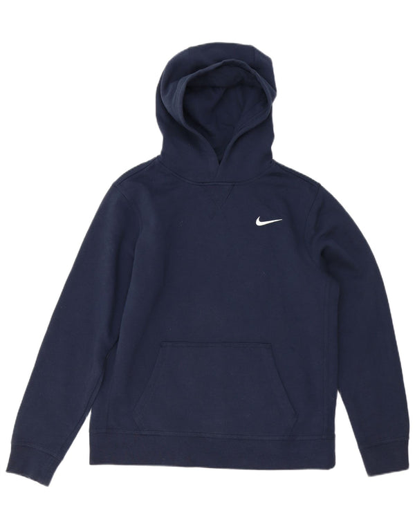 Nike Boys Hoodie Jumper 13-14 Years XL Navy Blue Cotton
